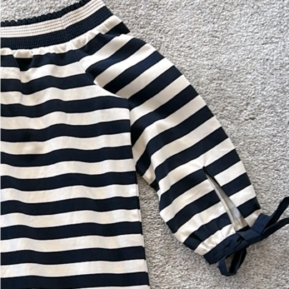J. Crew Striped Off The Shoulder Dress - Picture 7 of 8